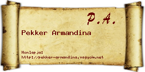 Pekker Armandina névjegykártya